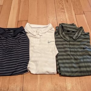 3 Nike Dry Fit Collard Golf Shirts